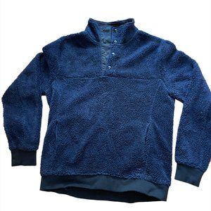 J. Crew Mercantile Sherpa Blue Pullover Sweater